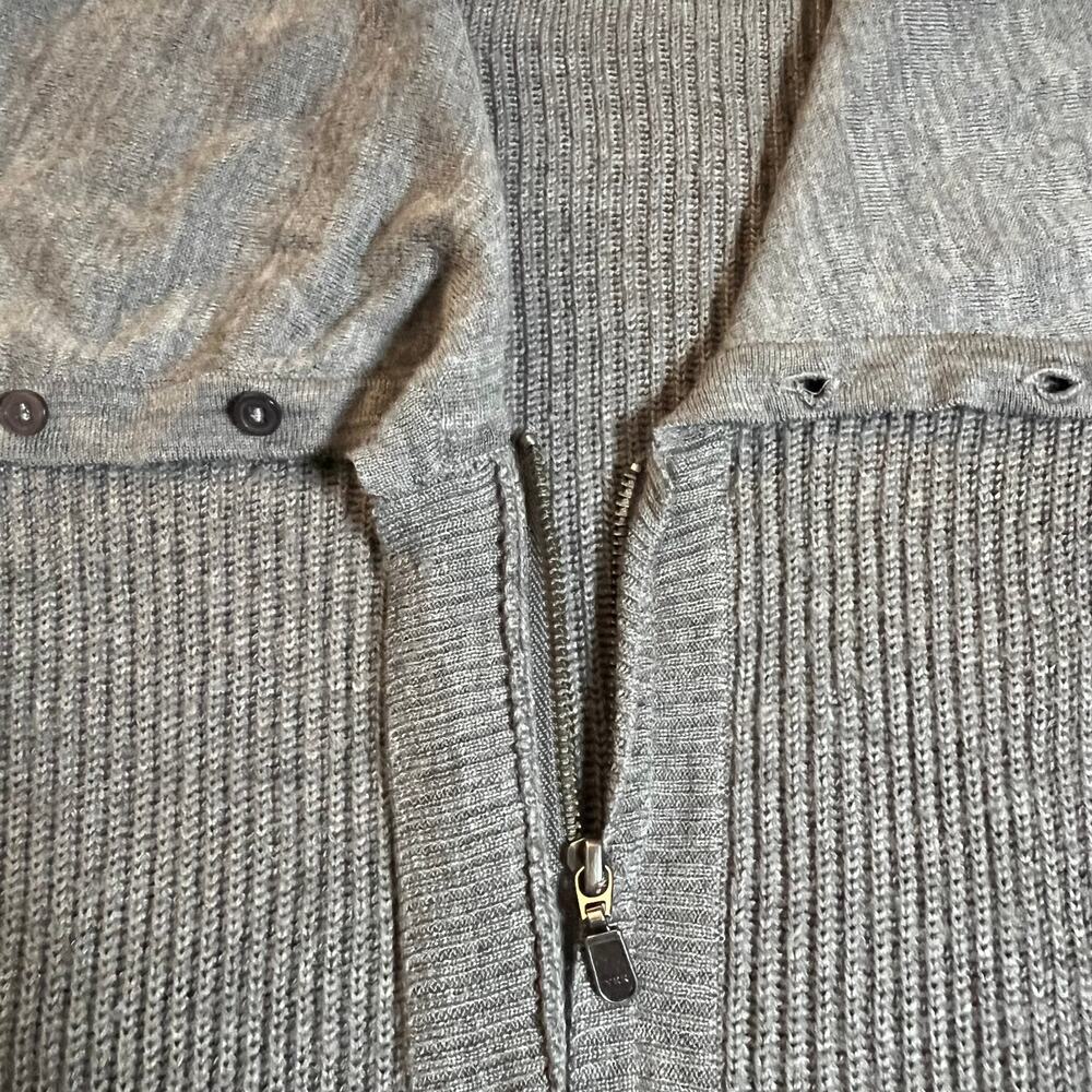 LOFT Lounge Cowl Neck Full Zipper Tunic Sweater Jacket Size Large Cozy Casual - Picture 6 of 9